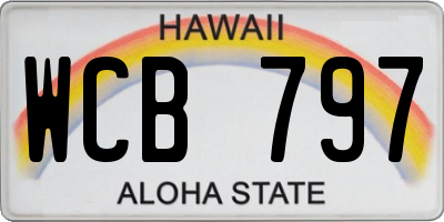 HI license plate WCB797
