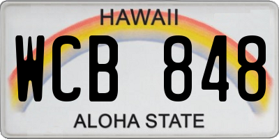 HI license plate WCB848