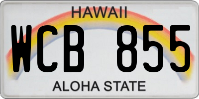 HI license plate WCB855