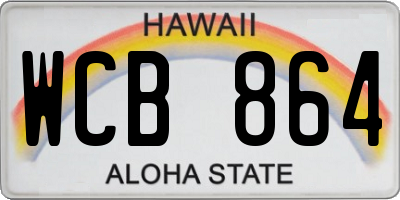 HI license plate WCB864