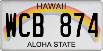 HI license plate WCB874