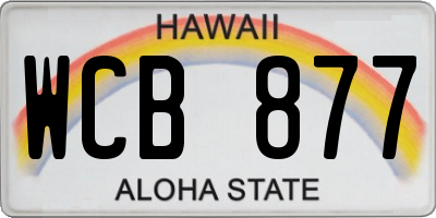 HI license plate WCB877