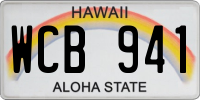 HI license plate WCB941