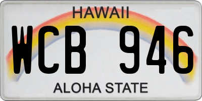 HI license plate WCB946