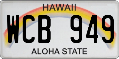 HI license plate WCB949