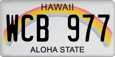 HI license plate WCB977