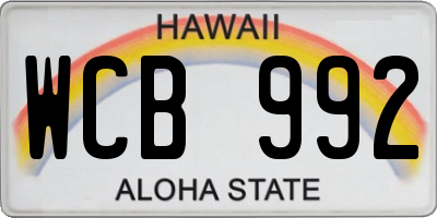 HI license plate WCB992