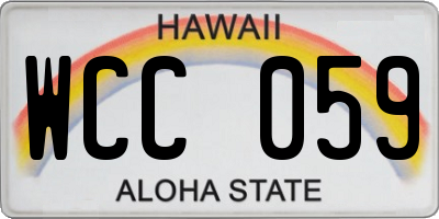 HI license plate WCC059