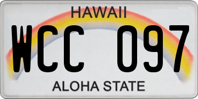 HI license plate WCC097