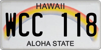 HI license plate WCC118