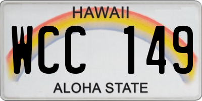 HI license plate WCC149