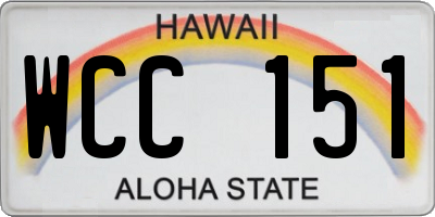 HI license plate WCC151