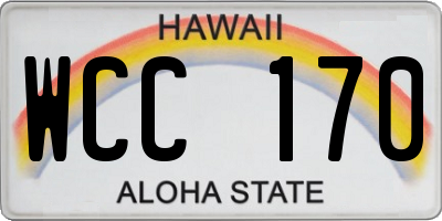 HI license plate WCC170