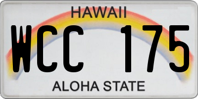 HI license plate WCC175
