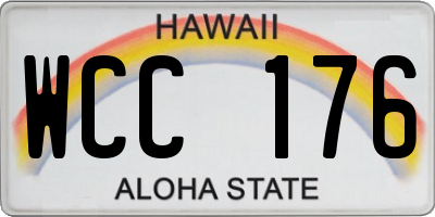 HI license plate WCC176