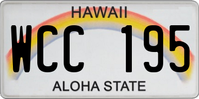 HI license plate WCC195