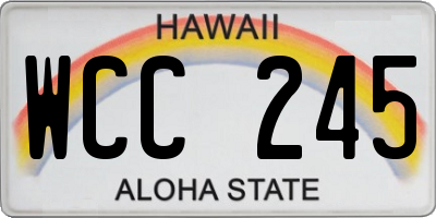 HI license plate WCC245