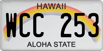 HI license plate WCC253