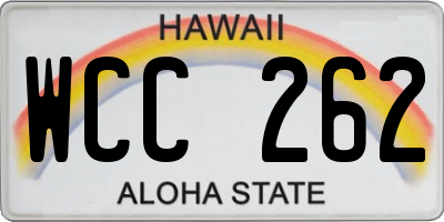 HI license plate WCC262