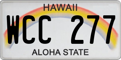HI license plate WCC277