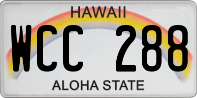 HI license plate WCC288