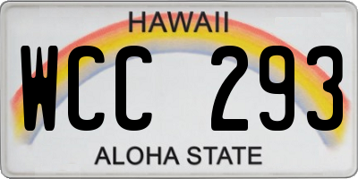 HI license plate WCC293