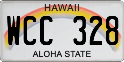 HI license plate WCC328