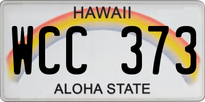 HI license plate WCC373