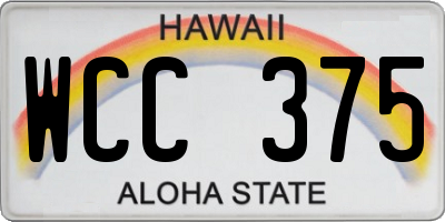 HI license plate WCC375