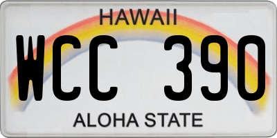 HI license plate WCC390
