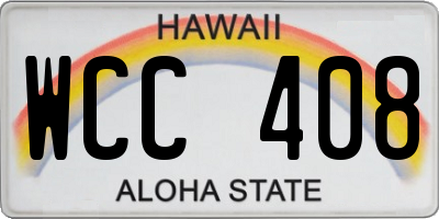HI license plate WCC408