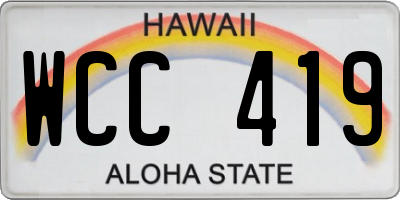 HI license plate WCC419