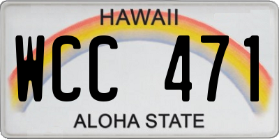 HI license plate WCC471