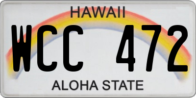 HI license plate WCC472