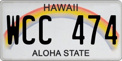 HI license plate WCC474