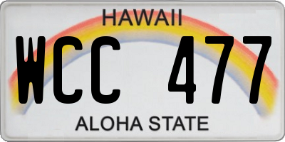 HI license plate WCC477