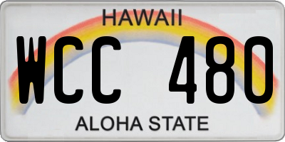 HI license plate WCC480