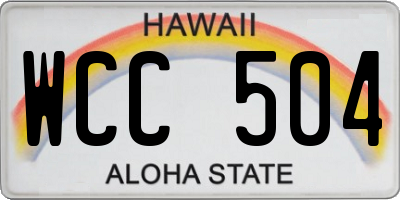 HI license plate WCC504