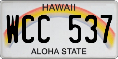 HI license plate WCC537