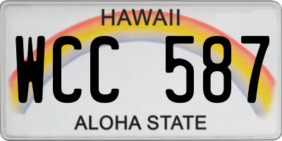 HI license plate WCC587