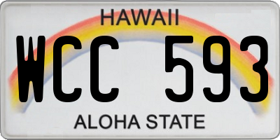HI license plate WCC593