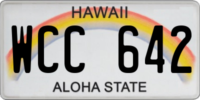 HI license plate WCC642