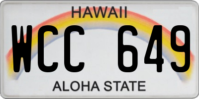 HI license plate WCC649