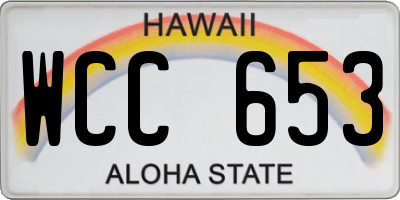 HI license plate WCC653