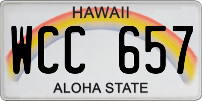 HI license plate WCC657