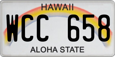 HI license plate WCC658