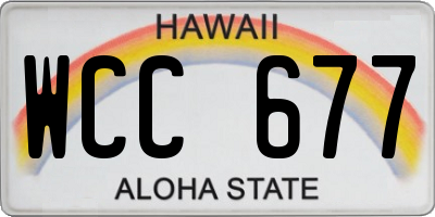 HI license plate WCC677