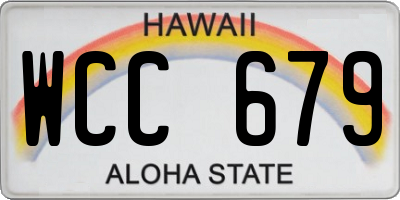 HI license plate WCC679