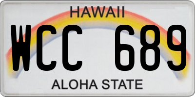 HI license plate WCC689