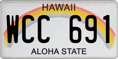 HI license plate WCC691